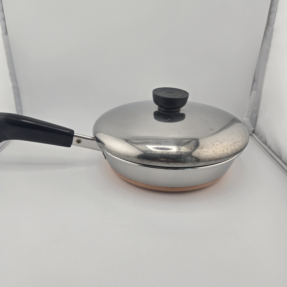 Vtg Revere Ware 7" Frying Pan With Lid